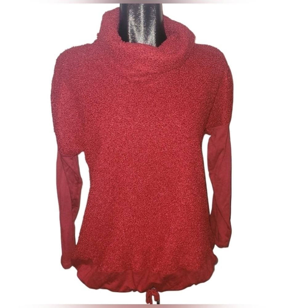 PURE Essence Red Turtleneck Cozy Knit Sweater Size S